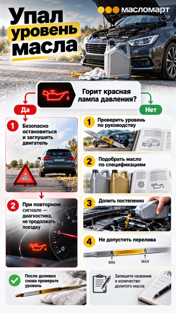 3.png Что делать при низком уровне масла и сигнале давления